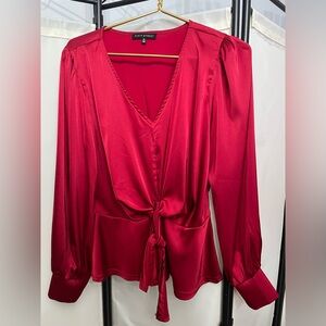 Red satin top